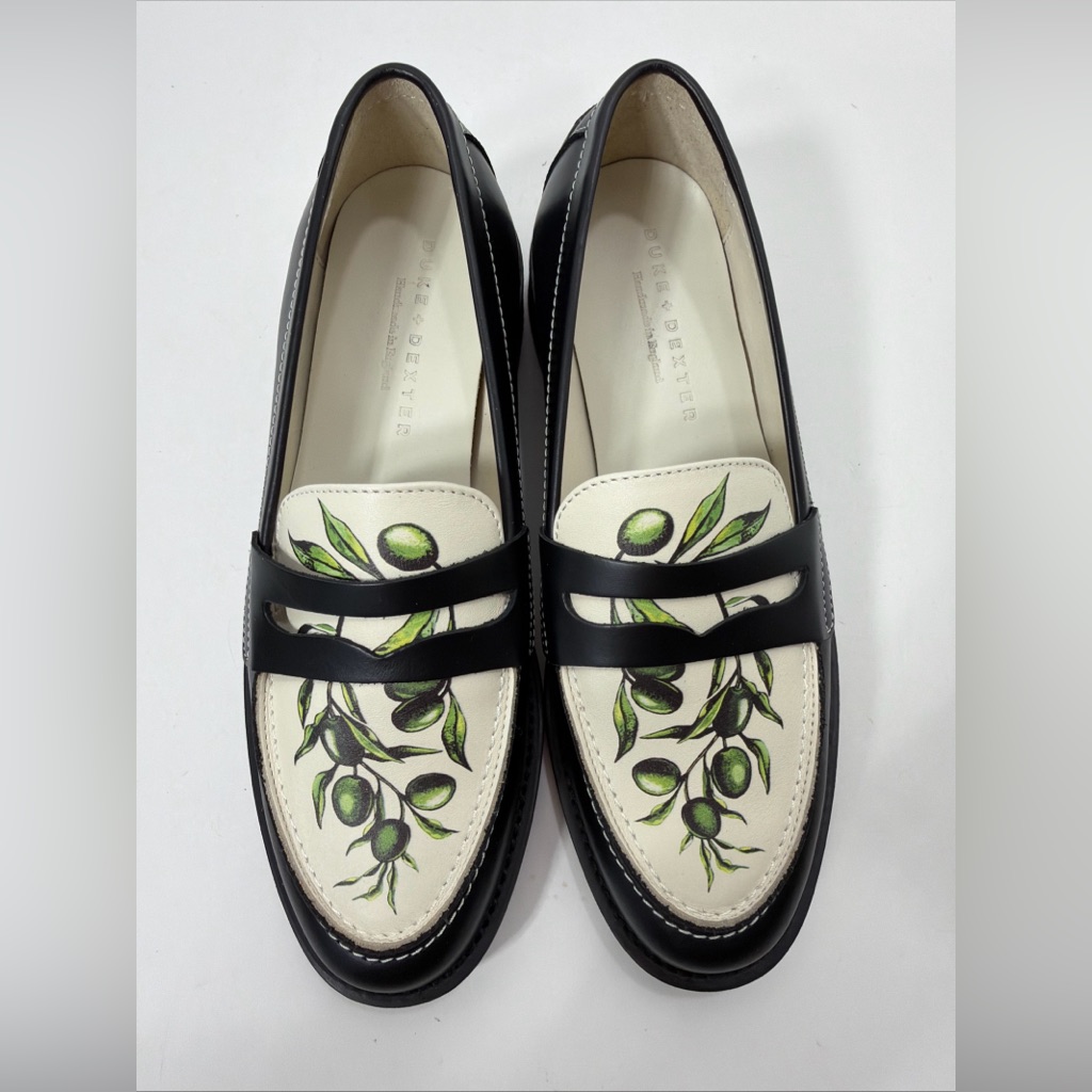 Duke + Dexter Women’s Wilde Olive Penny Loafers Shoes Size 4 Uk 6.5 Us Nwob Uk — image 2 of 8